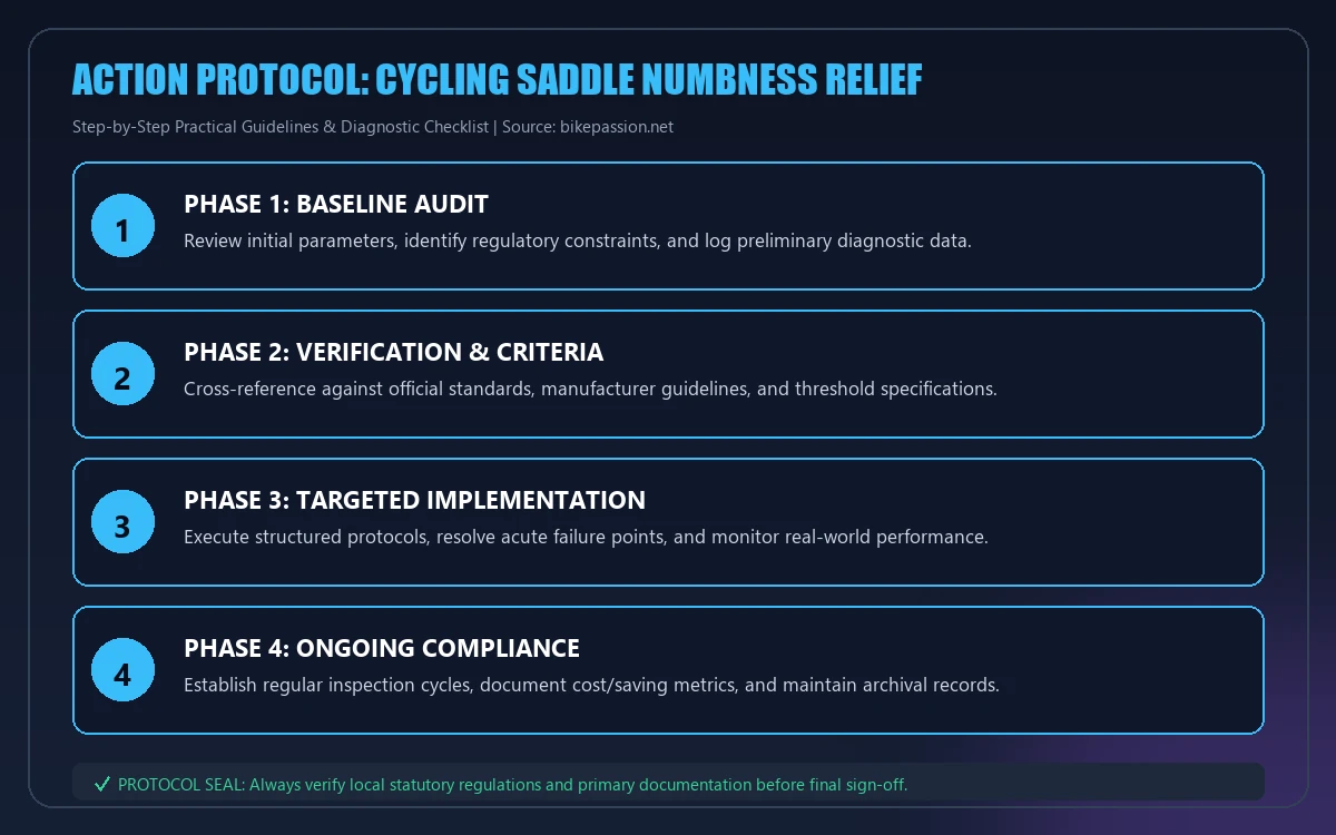 Step-by-step implementation protocol for cycling saddle numbness relief