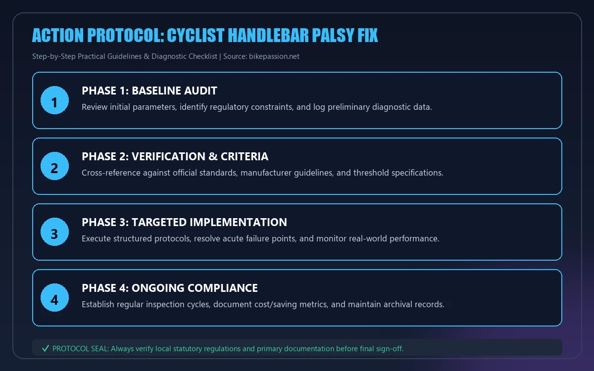 Step-by-step implementation protocol for cyclist handlebar palsy fix